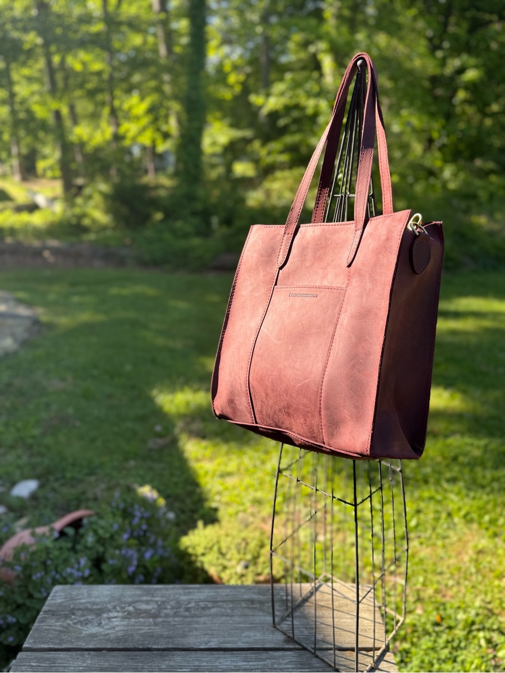 Everyday Burgundy Tote Bag with Dual Shoulder Straps